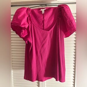 Ava & Viv Fuchsia Ribbed Knit Top